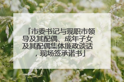 市委书记与现职市领导及其配偶、成年子女及其配偶集体廉政谈话，现场签承诺书