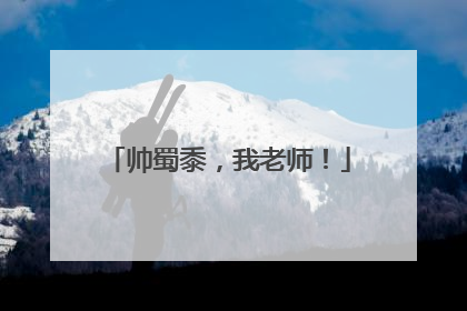 帅蜀黍，我老师！