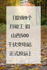 提前9个月竣工 眉山西500千伏变电站正式投运