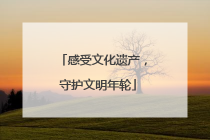 感受文化遗产，守护文明年轮