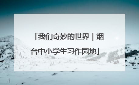 我们奇妙的世界｜烟台中小学生习作园地