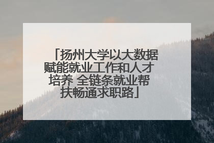 扬州大学以大数据赋能就业工作和人才培养 全链条就业帮扶畅通求职路