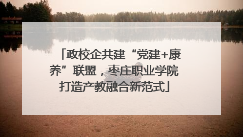 政校企共建“党建+康养”联盟，枣庄职业学院打造产教融合新范式
