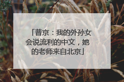 普京：我的外孙女会说流利的中文，她的老师来自北京