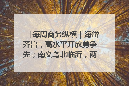 每周商务纵横｜海岱齐鲁，高水平开放勇争先；南义乌北临沂，两扇窗里观外贸