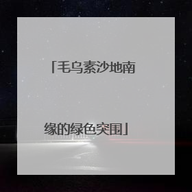 毛乌素沙地南缘的绿色突围