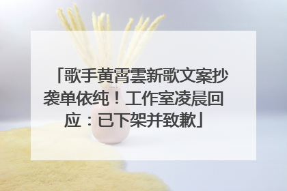歌手黄霄雲新歌文案抄袭单依纯！工作室凌晨回应：已下架并致歉
