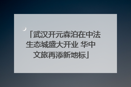 武汉开元森泊在中法生态城盛大开业 华中文旅再添新地标