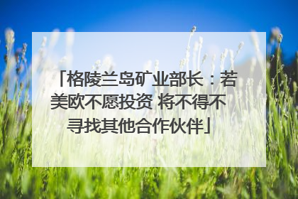 格陵兰岛矿业部长：若美欧不愿投资 将不得不寻找其他合作伙伴