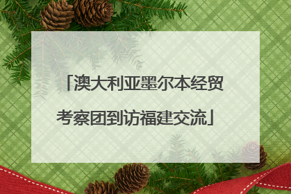 澳大利亚墨尔本经贸考察团到访福建交流