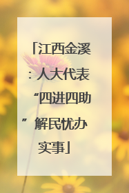 江西金溪：人大代表“四进四助”解民忧办实事