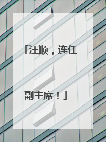 汪顺，连任副主席！