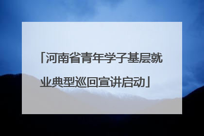 河南省青年学子基层就业典型巡回宣讲启动