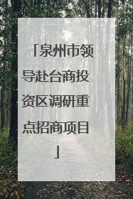 泉州市领导赴台商投资区调研重点招商项目