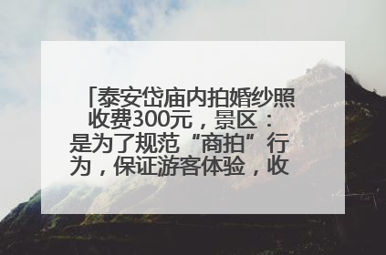 泰安岱庙内拍婚纱照收费300元，景区：是为了规范“商拍”行为，保证游客体验，收取费用全部上交国库