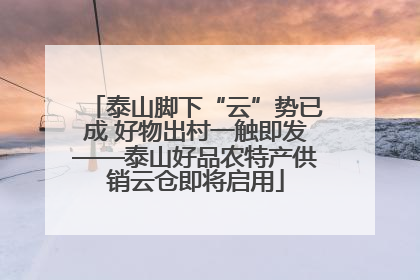 泰山脚下“云”势已成 好物出村一触即发——泰山好品农特产供销云仓即将启用