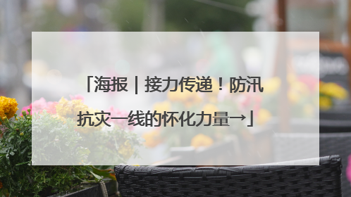 海报｜接力传递！防汛抗灾一线的怀化力量→