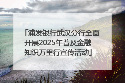 浦发银行武汉分行全面开展2025年普及金融知识万里行宣传活动