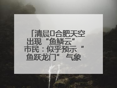 清晨﻿合肥天空出现“鱼鳞云” 市民：似乎预示“鱼跃龙门” 气象专家科普