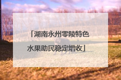 湖南永州零陵特色水果助民稳定增收