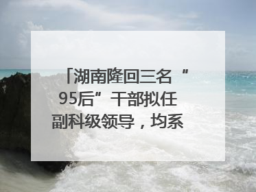 湖南隆回三名“95后”干部拟任副科级领导，均系硕士选调生