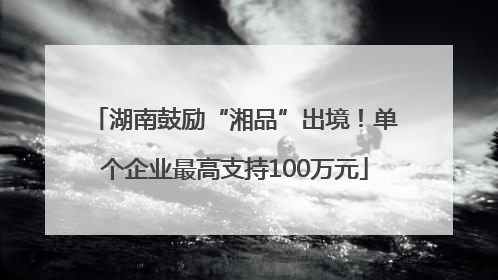 湖南鼓励“湘品”出境！单个企业最高支持100万元