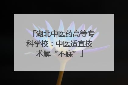 湖北中医药高等专科学校：中医适宜技术解“不寐”