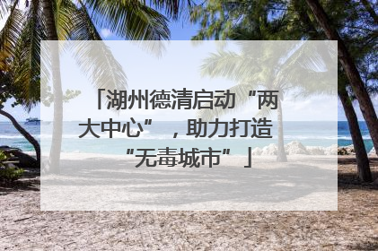 湖州德清启动“两大中心”，助力打造“无毒城市”