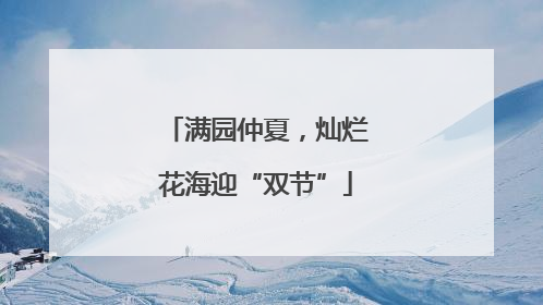满园仲夏，灿烂花海迎“双节”