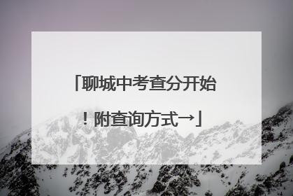 聊城中考查分开始！附查询方式→