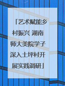 艺术赋能乡村振兴 湖南师大美院学子深入土坪村开展实践调研