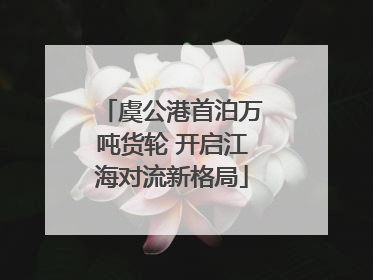 虞公港首泊万吨货轮 开启江海对流新格局