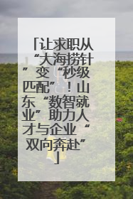 让求职从“大海捞针”变“秒级匹配”！山东“数智就业”助力人才与企业“双向奔赴”