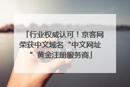 行业权威认可！京客网荣获中文域名“中文网址”黄金注册服务商