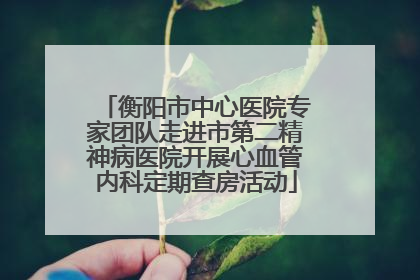 衡阳市中心医院专家团队走进市第二精神病医院开展心血管内科定期查房活动