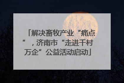 解决畜牧产业“痛点”，济南市“走进千村万企”公益活动启动
