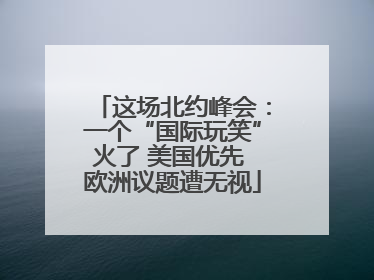 这场北约峰会：一个“国际玩笑”火了 美国优先 欧洲议题遭无视