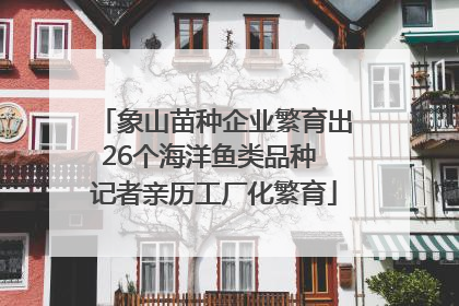 象山苗种企业繁育出26个海洋鱼类品种 记者亲历工厂化繁育