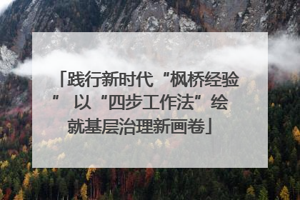 践行新时代“枫桥经验” 以“四步工作法”绘就基层治理新画卷