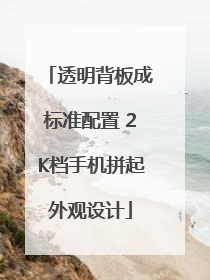 透明背板成标准配置 2K档手机拼起外观设计