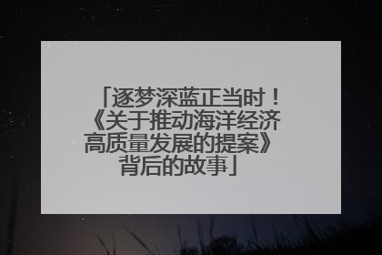 逐梦深蓝正当时！《关于推动海洋经济高质量发展的提案》背后的故事