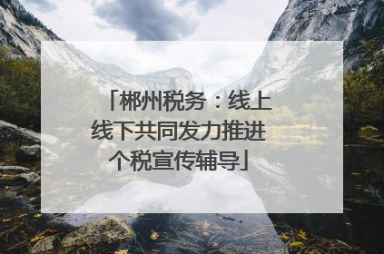 郴州税务：线上线下共同发力推进个税宣传辅导
