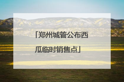 郑州城管公布西瓜临时销售点