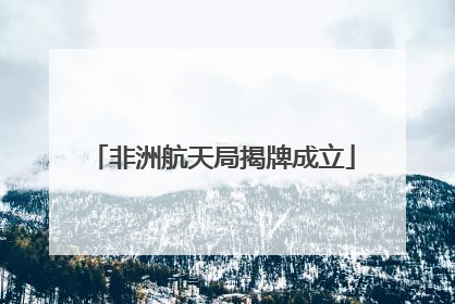非洲航天局揭牌成立
