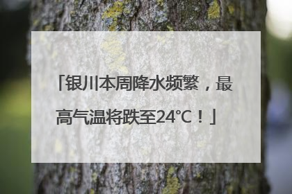 银川本周降水频繁，最高气温将跌至24℃！
