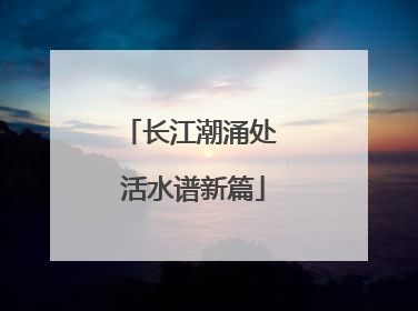长江潮涌处 活水谱新篇