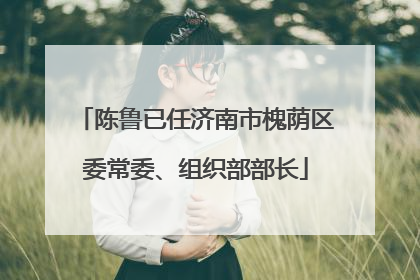 陈鲁已任济南市槐荫区委常委、组织部部长