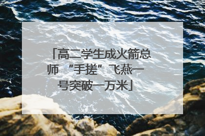 高二学生成火箭总师 “手搓”飞燕一号突破一万米