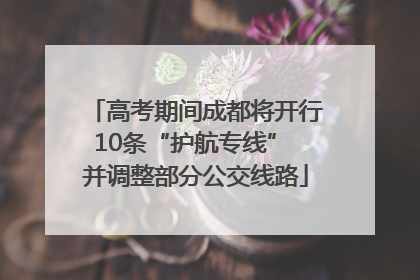 高考期间成都将开行10条“护航专线” 并调整部分公交线路