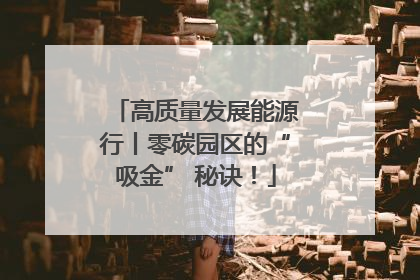 高质量发展能源行丨零碳园区的“吸金” 秘诀！